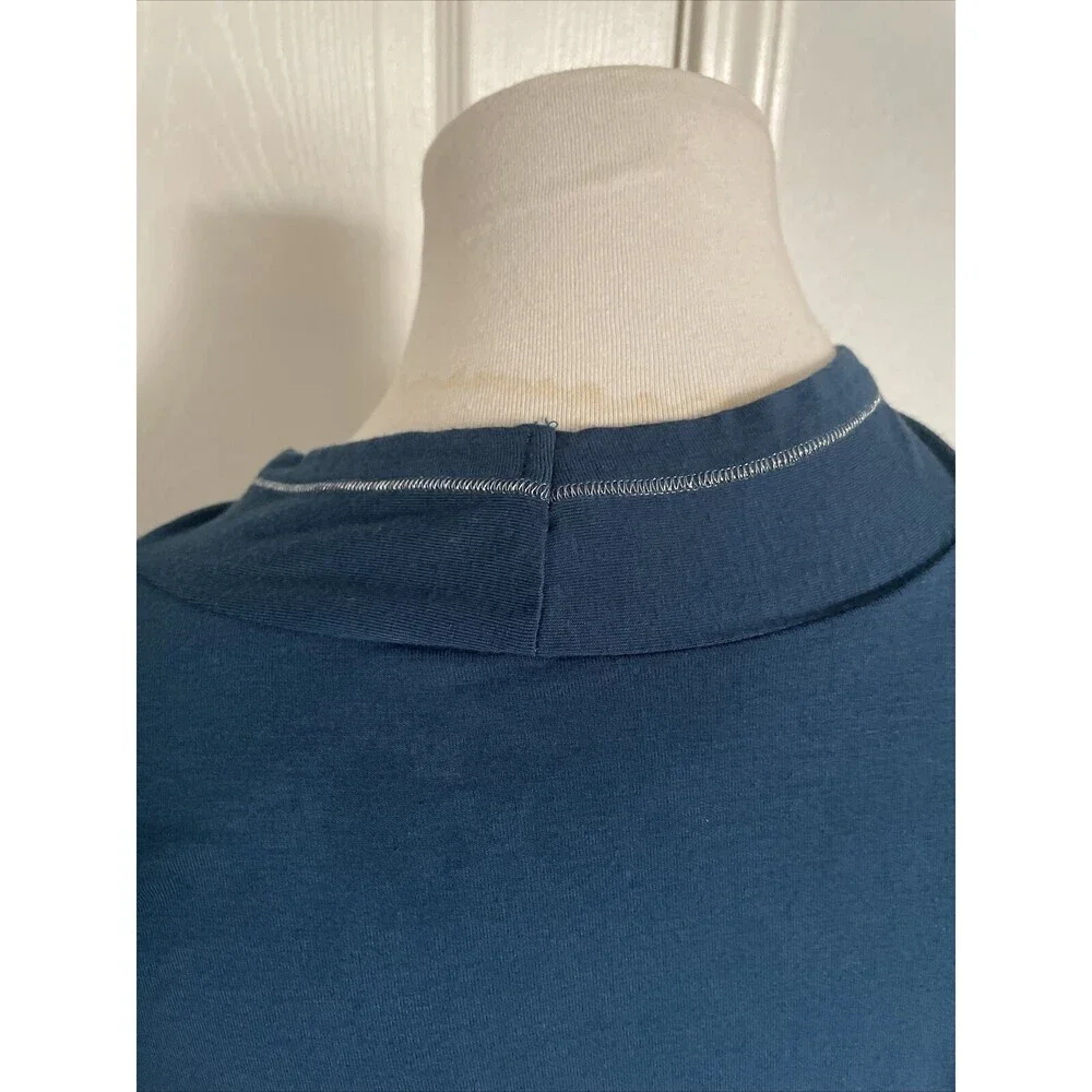 Soft Surroundings Womens Open Bolero Jacket Medium Stretch Blue Business Casual